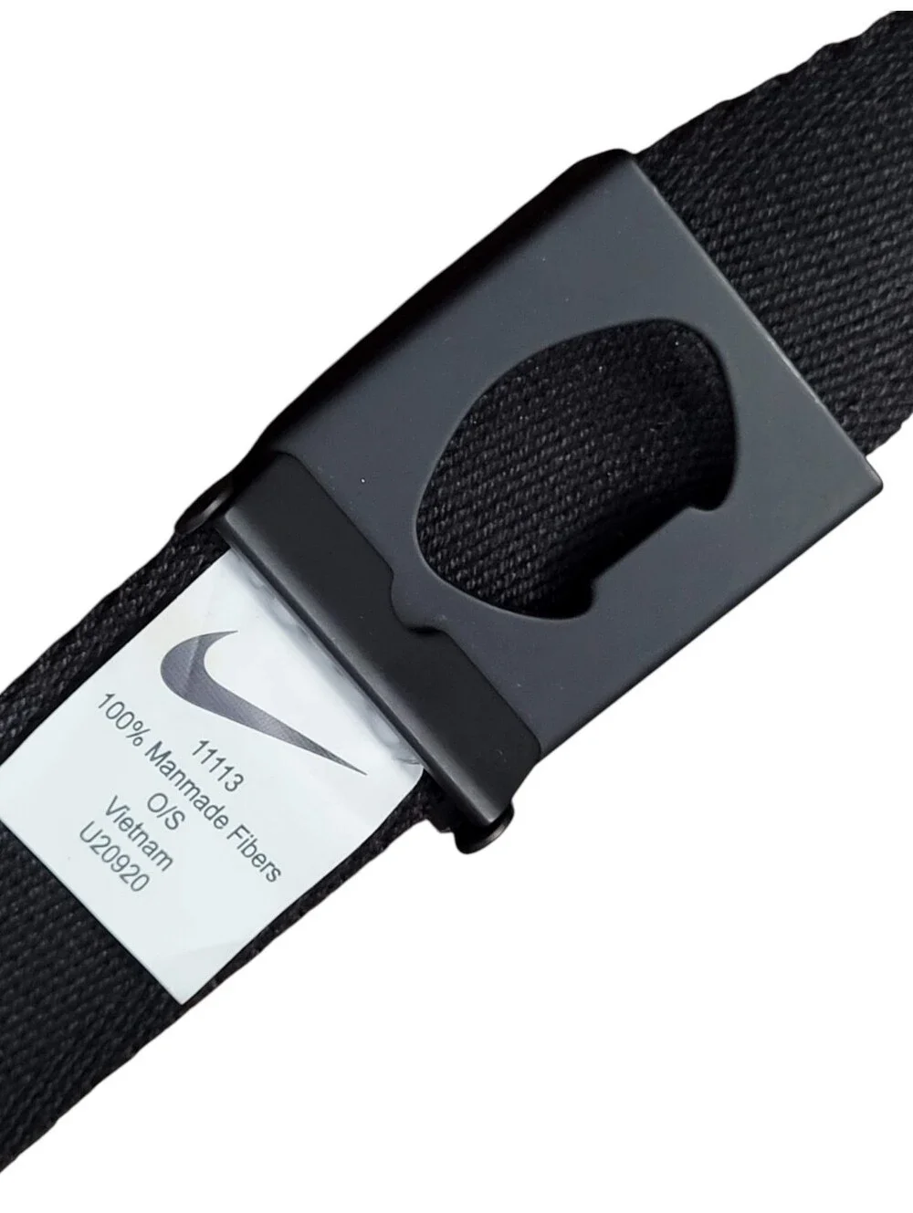Nike Web Belt Black White Swoosh Adjustable One Size Unisex
